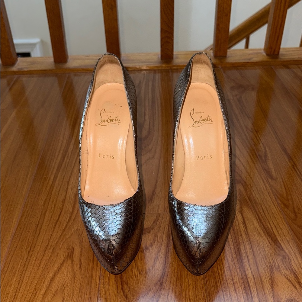 Christian Louboutin Metallic Snakeskin Heels